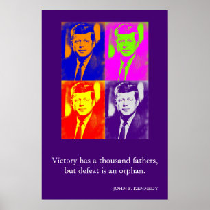 Affiche JFK John F. Kennedy Cite Victory