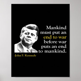 Affiche Jfk John F Kennedy Président Citation de fin de gu