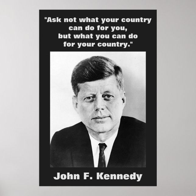 Affiche JFK John F. Kennedy Quote Motivational Inspiration (Devant)