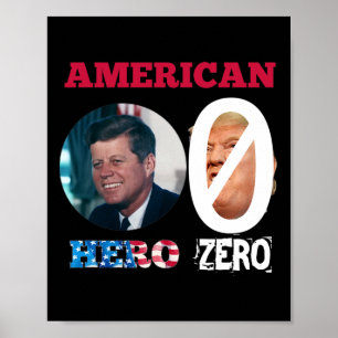 Affiche Jfk John Kennedy Héros Américain Anti Trump