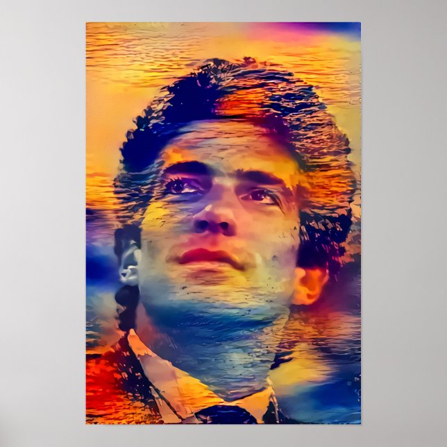 Affiche JFK Jr - Coucher de soleil sur l'île - (Devant)