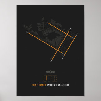 Affiche JFK - Schéma de piste de l'aéroport John F. Kenned