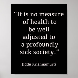Affiche Jiddu Krishnamurti - Société Malade - Philosophie
