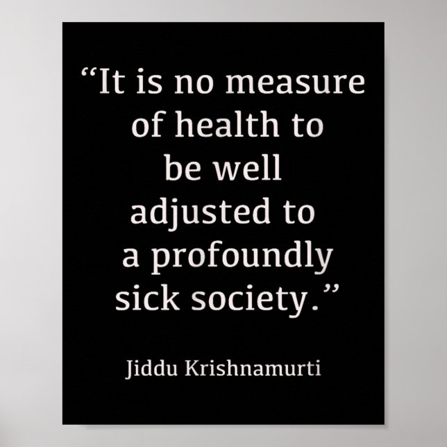 Affiche Jiddu Krishnamurti - Société Malade - Philosophie (Devant)