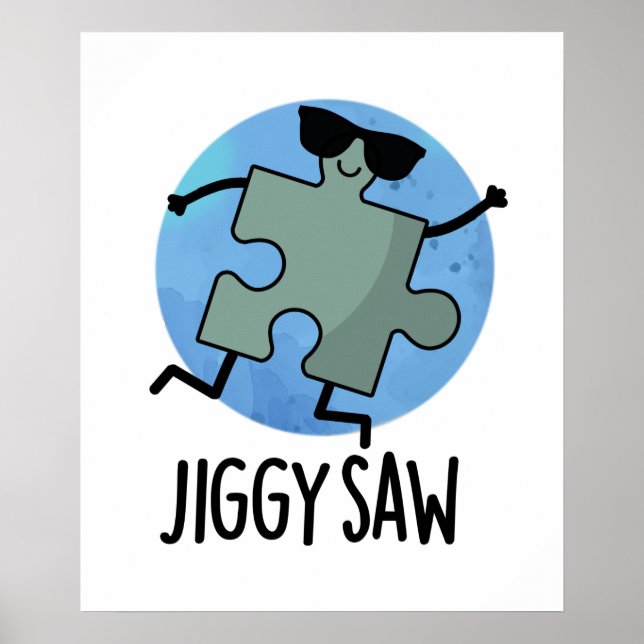 Affiche Jiggy Saw Dancing Danseuse Jigsaw Puzzle Pun (Devant)