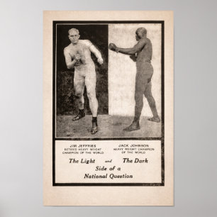 Affiche Jim Jeffries vs Jack Johnson Promotion 1910