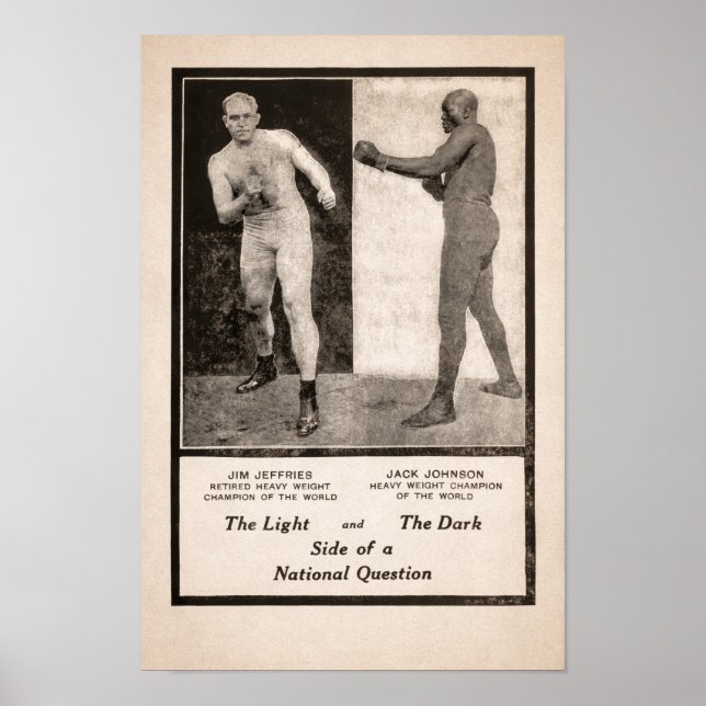 Affiche Jim Jeffries vs Jack Johnson Promotion 1910 (Devant)