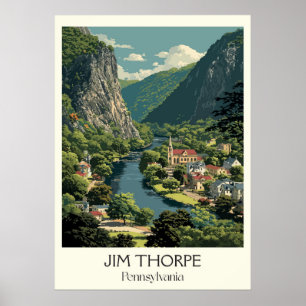 Affiche Jim Thorpe Pennsylvania Vintage Mountain Town Art