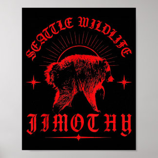 Affiche Jimothy Mème Raton Laveur Seattle Drôle Chaud