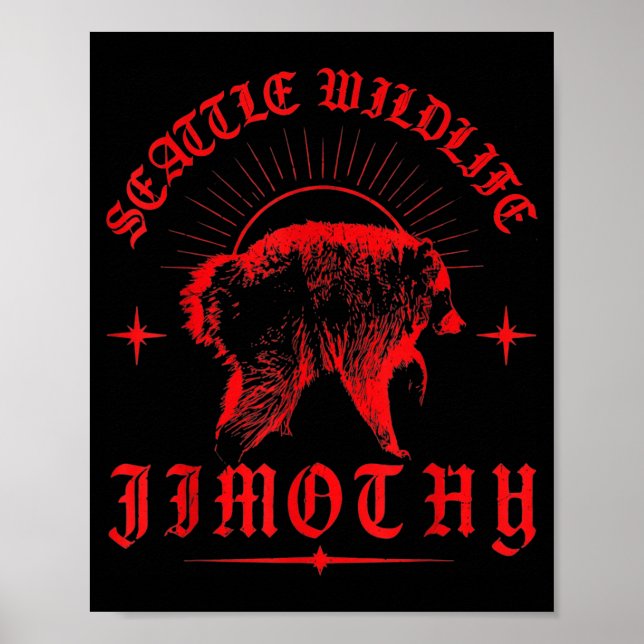 Affiche Jimothy Mème Raton Laveur Seattle Drôle Chaud (Devant)