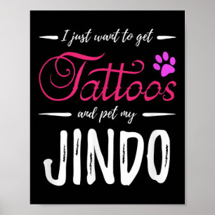Affiche Jindo Amoureux des chiens Tattoo Funny Chien Maman