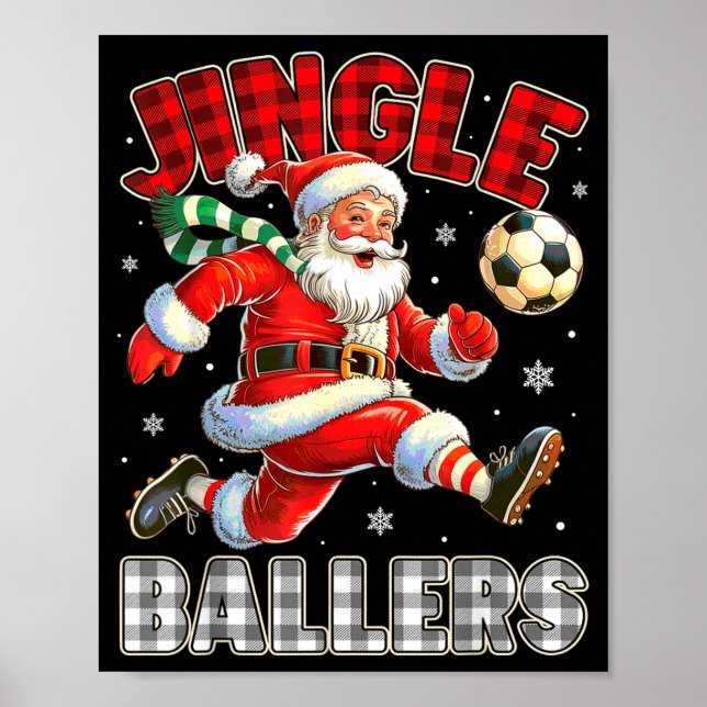 Affiche Jingle Ballers Santa Football Christmas Soccer Pla (Devant)
