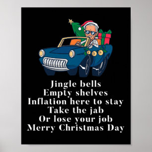 Affiche Jingle Joe Biden drôle Père Noël Trump mauvais Noë
