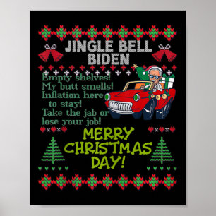 Affiche Jingle Joe Biden Xmas Carol Trump Noël laid S