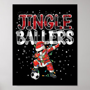 Affiche Jingle Llers Santa Footll Christmas Soccer Plaid _