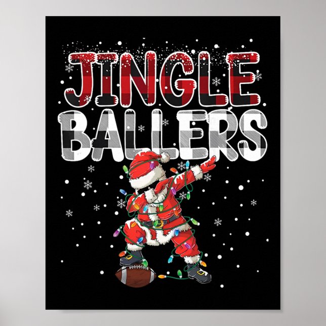 Affiche Jingle Llers Santa Footll Noël Plaid _ (Devant)