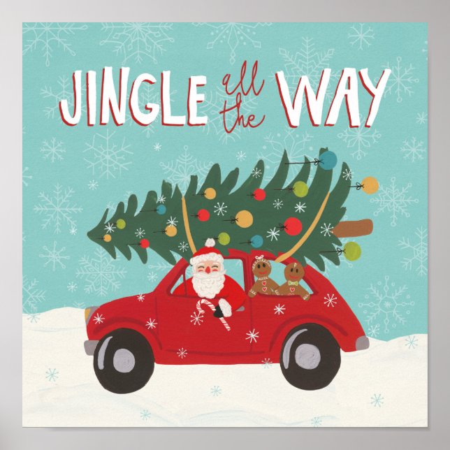 Affiche Jingle Tout Le Chemin | Père Noël Car (Devant)