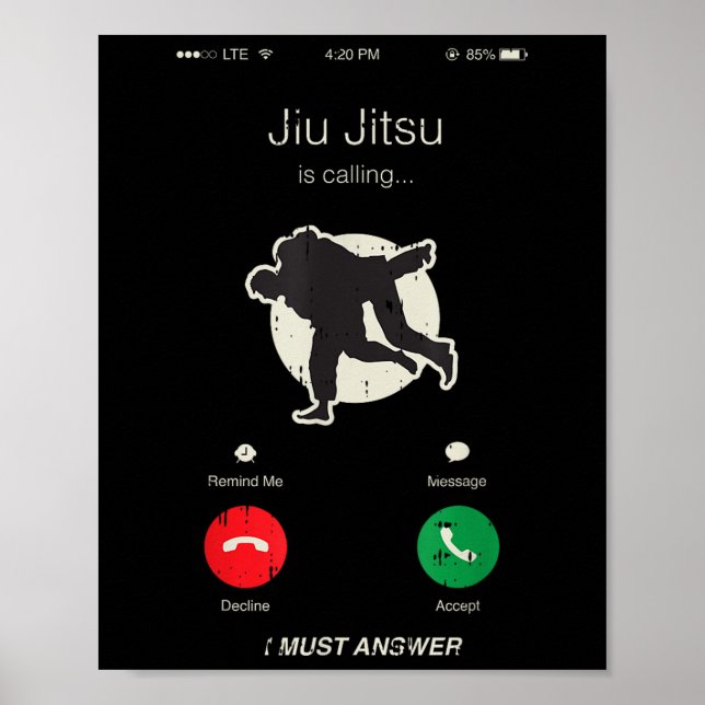 Affiche Jiu Jitsu Appelle Un Mixed martial art Cool Des Ar (Devant)