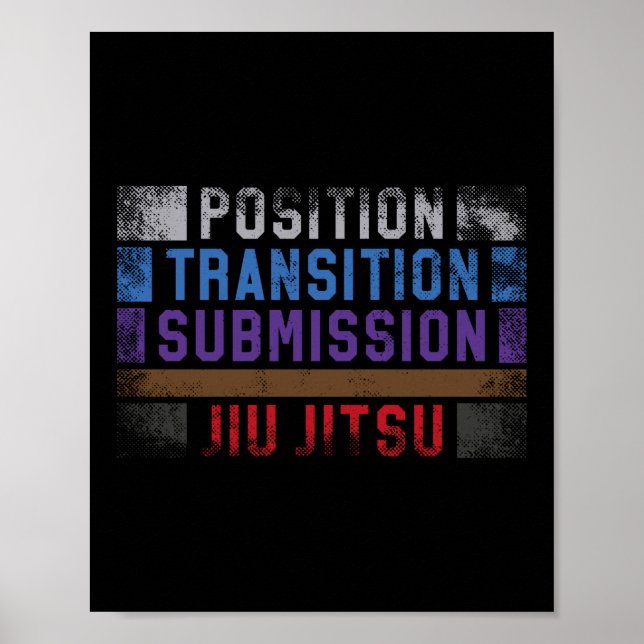 Affiche Jiu Jitsu Bjj Présentation de la transition de pos (Devant)