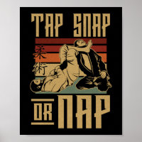 Jiu Jitsu Bjj Tap Snap Or Nap Retro Vintage