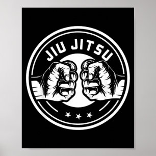 Affiche Jiu Jitsu Brésilien BJJ MMA Drôle Arts Martiaux