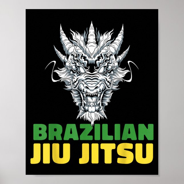 Affiche Jiu Jitsu Brésilien Grappling - MMA BJJ Dragon (Devant)