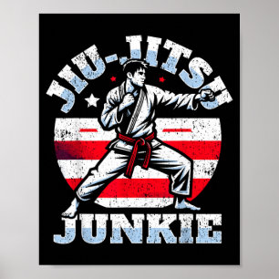 Affiche Jiu-Jitsu Fighter Jujutsu Ju-Jitsu BJJ brésilien