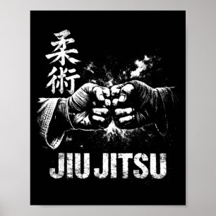 Affiche Jiu Jitsu Japonais Judo Arts Martiaux BJJ Lutte