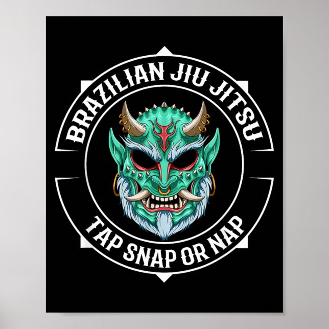 Affiche Jiu Jitsu Oni Demon Team - BJJ et Jiu-Jitsu Brésil (Devant)