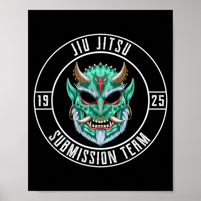 Affiche Jiu Jitsu Oni Demon Team - BJJ et Jiu-Jitsu brésil (Devant)