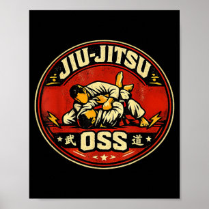 Affiche Jiu Jitsu OSS Arts Martiaux Brésiliens Sports de C