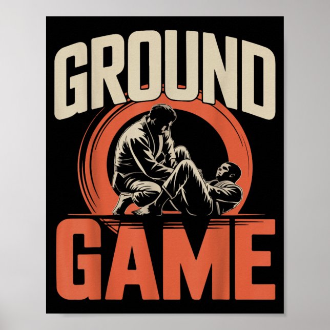 Affiche Jiu Jitsu Rétro Vintage Jeu de sol (Devant)