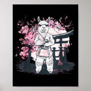 Affiche Jiu-Jitsu Taekwondo Kung Fu Alpaca Sakura Judo