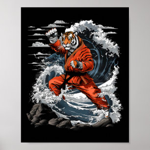 Affiche Jiu-jitsu Tiger Kung Fu Taekwondo Kickboxing Marti