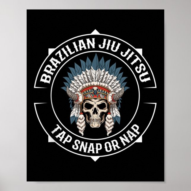 Affiche Jiu Jitsu War Bonnet - Équipe de soumission Jiu Ji (Devant)