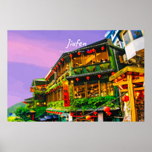 Affiche Jiufen, Taïwan - Ancienne Maison de Thé