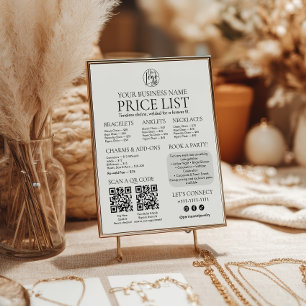 Affiche Joaillerie permanente Afficher le tarif Code QR Me