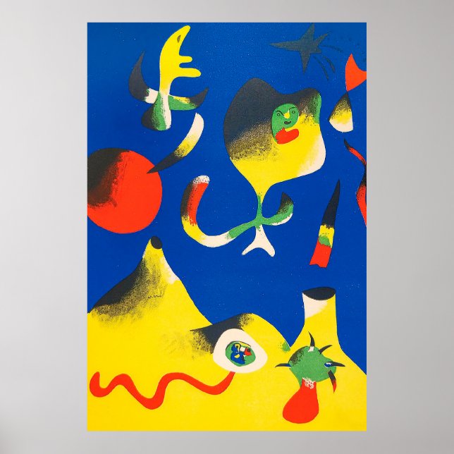 Affiche joan miro peintures art, art abstrait (Devant)