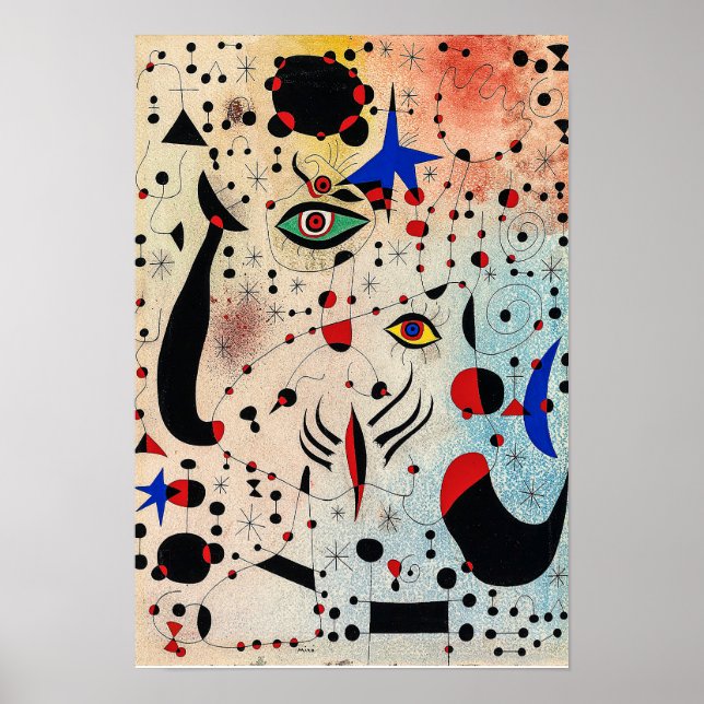 Affiche joan miro peintures art, art abstrait (Devant)