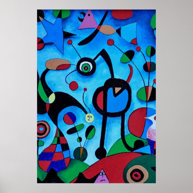 Affiche joan miro peintures art, art abstrait (Devant)