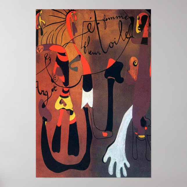 Affiche joan miro peintures art, art abstrait (Devant)