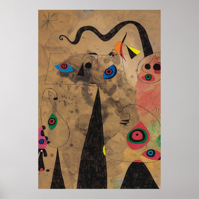 Affiche joan miro peintures art, art abstrait (Devant)
