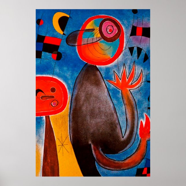 Affiche joan miro peintures art, art abstrait (Devant)