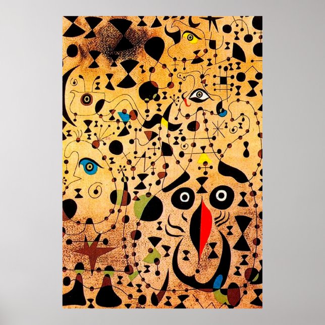 Affiche joan miro peintures art, art abstrait (Devant)