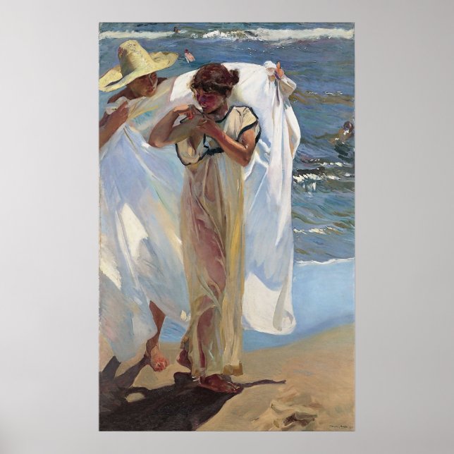 Affiche Joaquín Sorolla y Bastida après le bain (Devant)