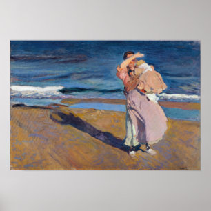 Affiche Joaquín Sorolla y Bastida, pêcheuse avec son fil