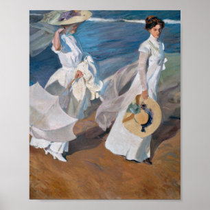 Affiche Joaquin Sorolla Y Bastida - Promenade dans la mer