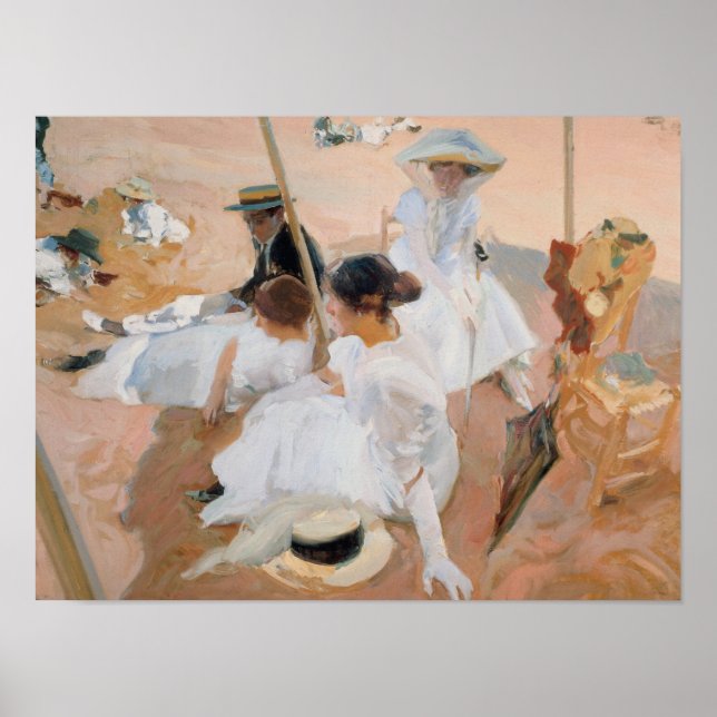 Affiche Joaquin Sorolla Y Bastida - Sous L'Awning (Devant)