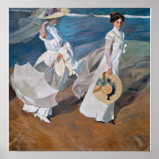 Affiche Joaquin Sorolla Y Bastida - StrollingThe Sea (Devant)