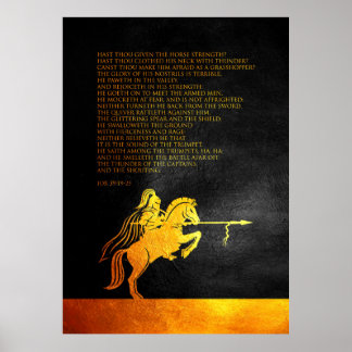 Affiche Job 39:19-25 Verse de la Bible